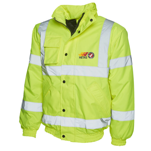 HETAS Sweep & Service - Uneek Hi Vis Bomber Jacket Thumbnail