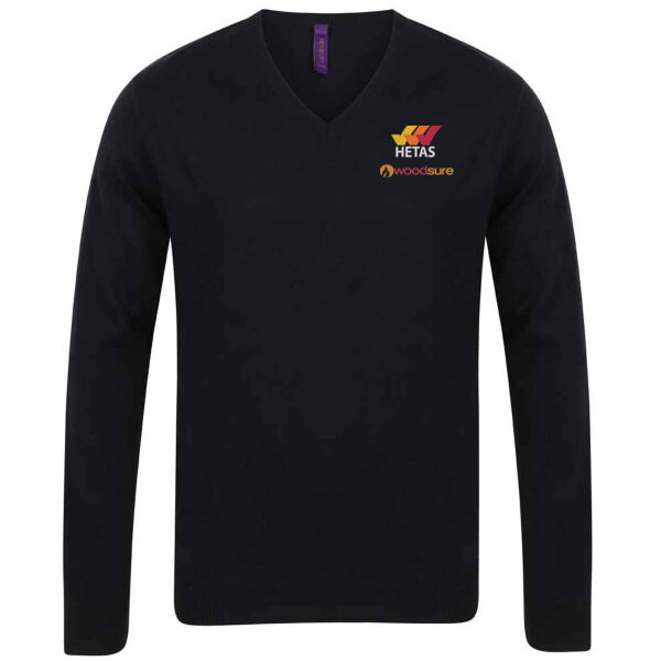 HETAS + Woodsure - Henbury Lightweight Cotton Acrylic V-Neck Sweater Thumbnail