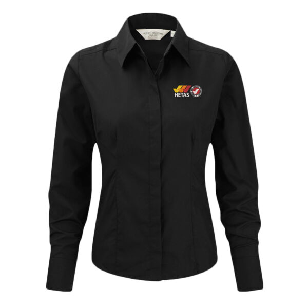 HETAS Sweep & Service - Russell Collection Ladies Long Sleeve Fitted Poplin Shirt Thumbnail
