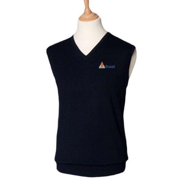 Roxel Office Men's - Henbury Lightweight Sleeveless Cotton Acrylic V Neck Sweater Thumbnail