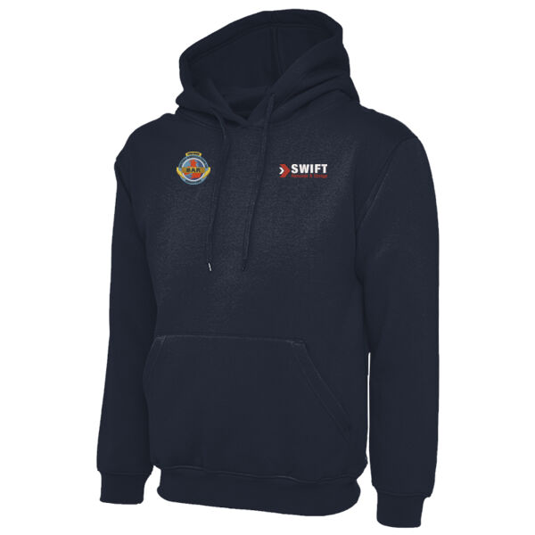 Swift Removals & Storage - Uneek Classic Hooded Sweatshirt (NAVY) Thumbnail