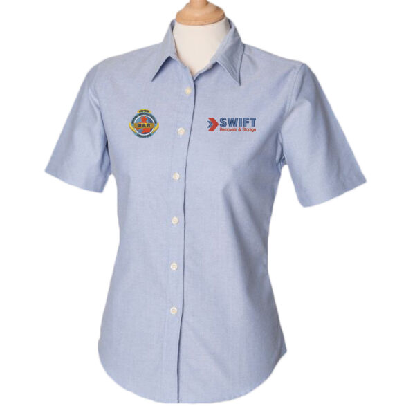 Swift Removals & Storage - Henbury Ladies Short Sleeve Classic Oxford Shirt Thumbnail